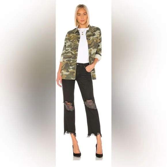NWT Free People Maggie Mid-Rise Straight Cropped Jeans-Washed Black 27