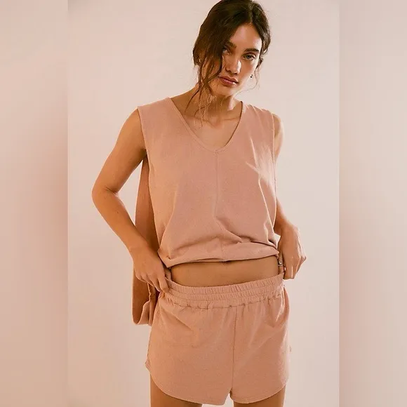 NWT Free People Women's Natural Santina Set shorts and top small