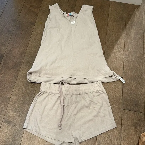 NWT Free People Women's Natural Santina Set shorts and top small