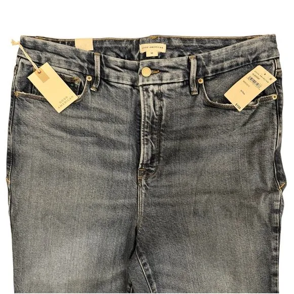 NWT Good American Plus Soft Tech Good Legs Straight Jeans Indigo513 - Size 16W