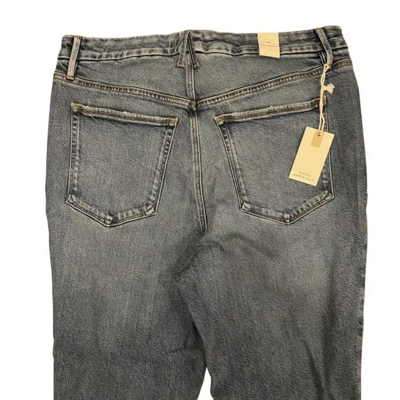 NWT Good American Plus Soft Tech Good Legs Straight Jeans Indigo513 - Size 16W
