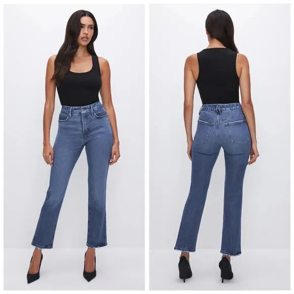 NWT Good American Plus Soft Tech Good Legs Straight Jeans Indigo513 - Size 16W