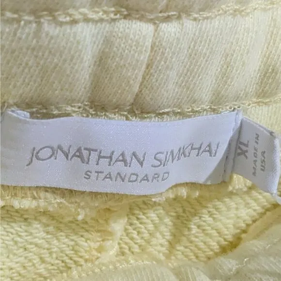 NWT Jonathan Simkhai Standard Evie Terry Sweat Shorts Lemon Women's Size XL