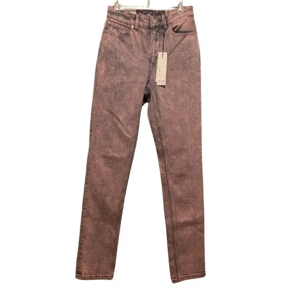 NWT La Vie Rebecca Taylor Ines Pink Acid Jeans High Waist Cropped Jeans