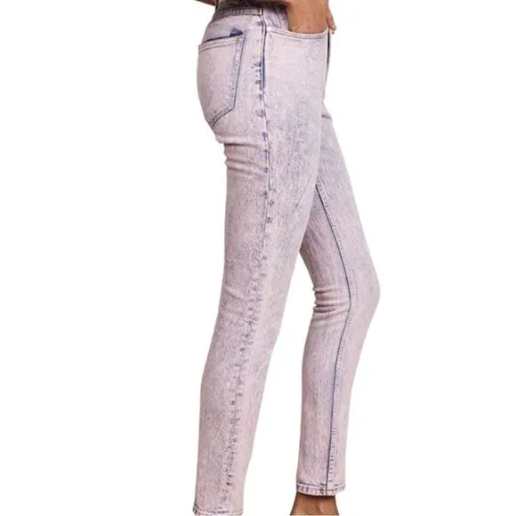 NWT La Vie Rebecca Taylor Ines Pink Acid Jeans High Waist Cropped Jeans