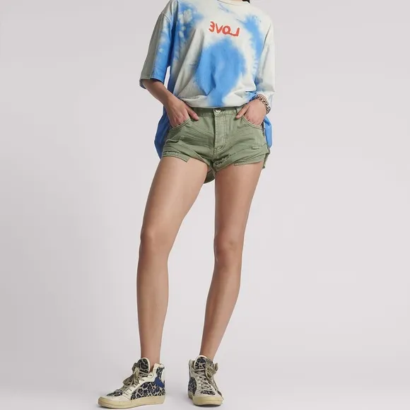 NWT One Teaspoon Bandits Low Waist Denim Shorts - Super Khaki size 23