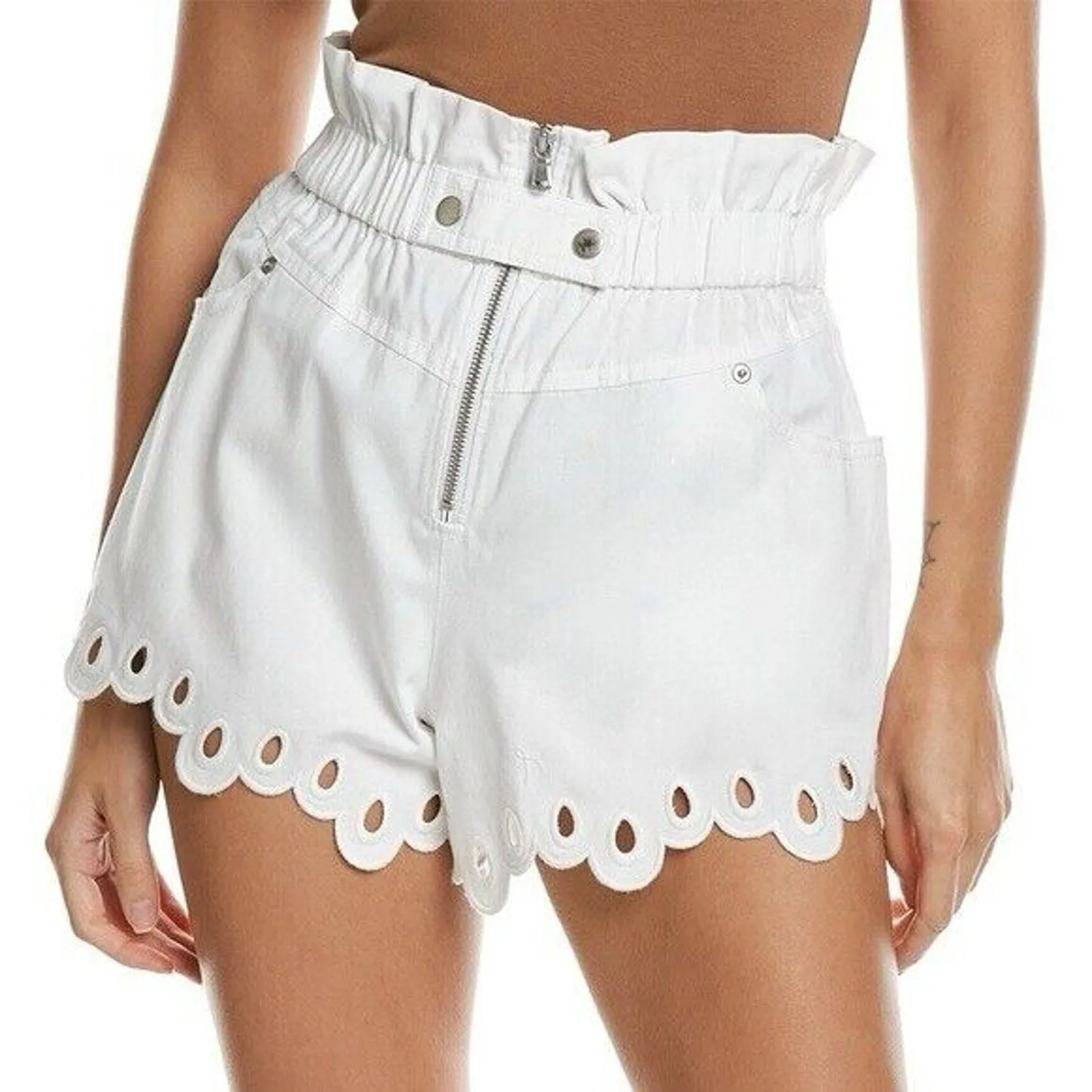 NWT Sea New York Women's Laser Cut Eyelet High Waist Shorts – Size 10