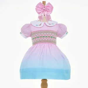 Ocean Baby Girls Sherbet Ombre Smocked Petticoat Layered Dress (NB-8Yrs)