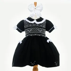 Ocean Baby Girls Smocked Petticoat Layered Dress - Black (6M-8Yrs)