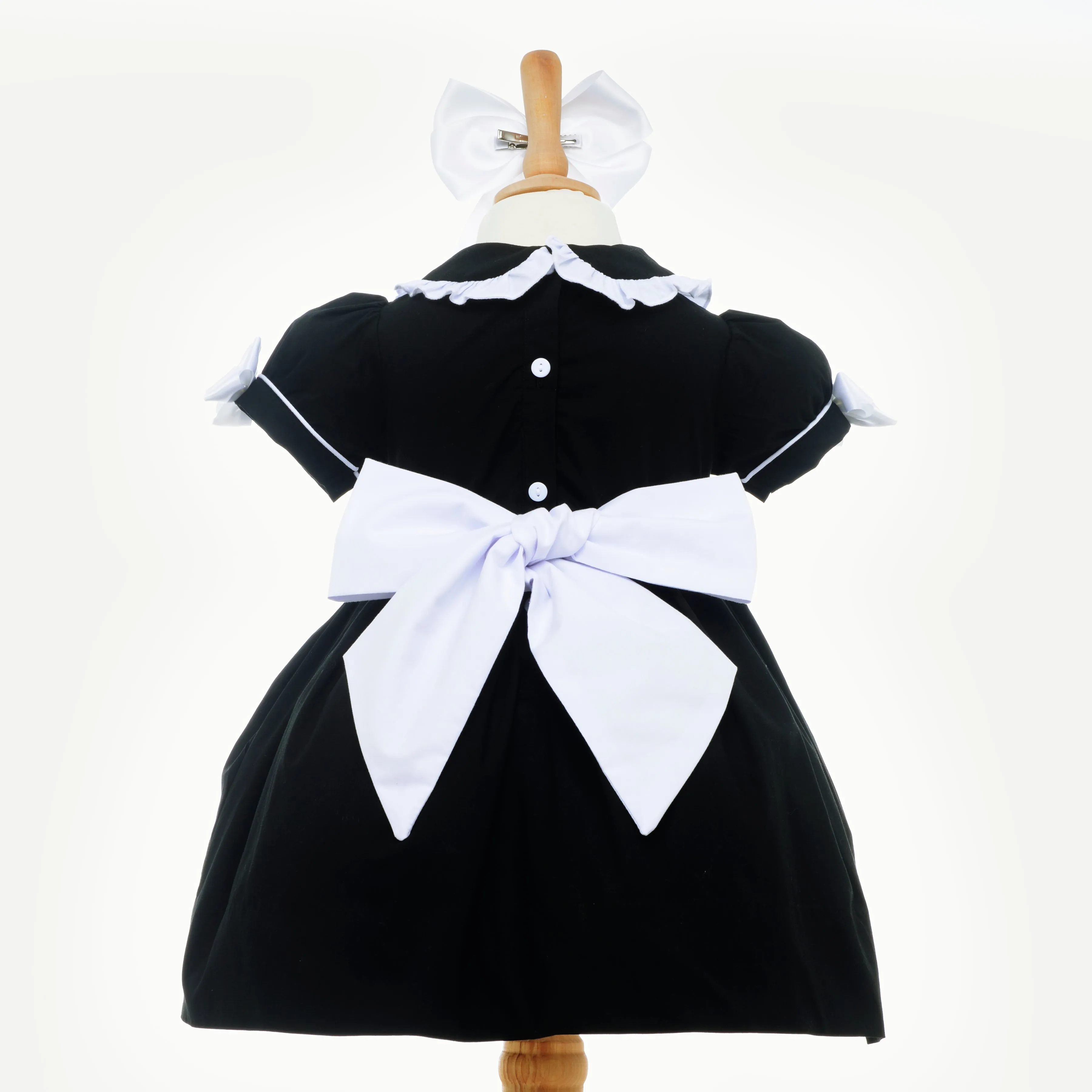 Ocean Baby Girls Smocked Petticoat Layered Dress - Black (6M-8Yrs)