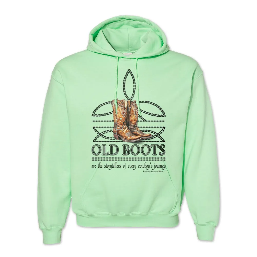 OLD BOOTS Cowboy Adult Men's Western Pullover Hoodie