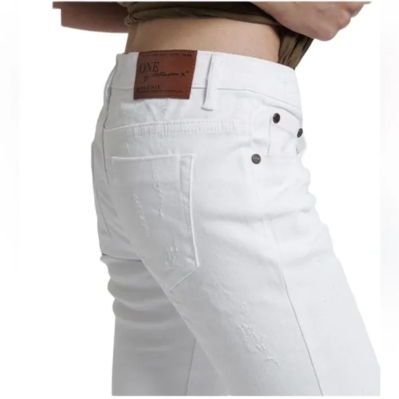 One Teaspoon LUXE WHITE MARINES Super Flared distressed, Jean’s SZ 28