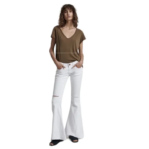 One Teaspoon LUXE WHITE MARINES Super Flared distressed, Jean’s SZ 28