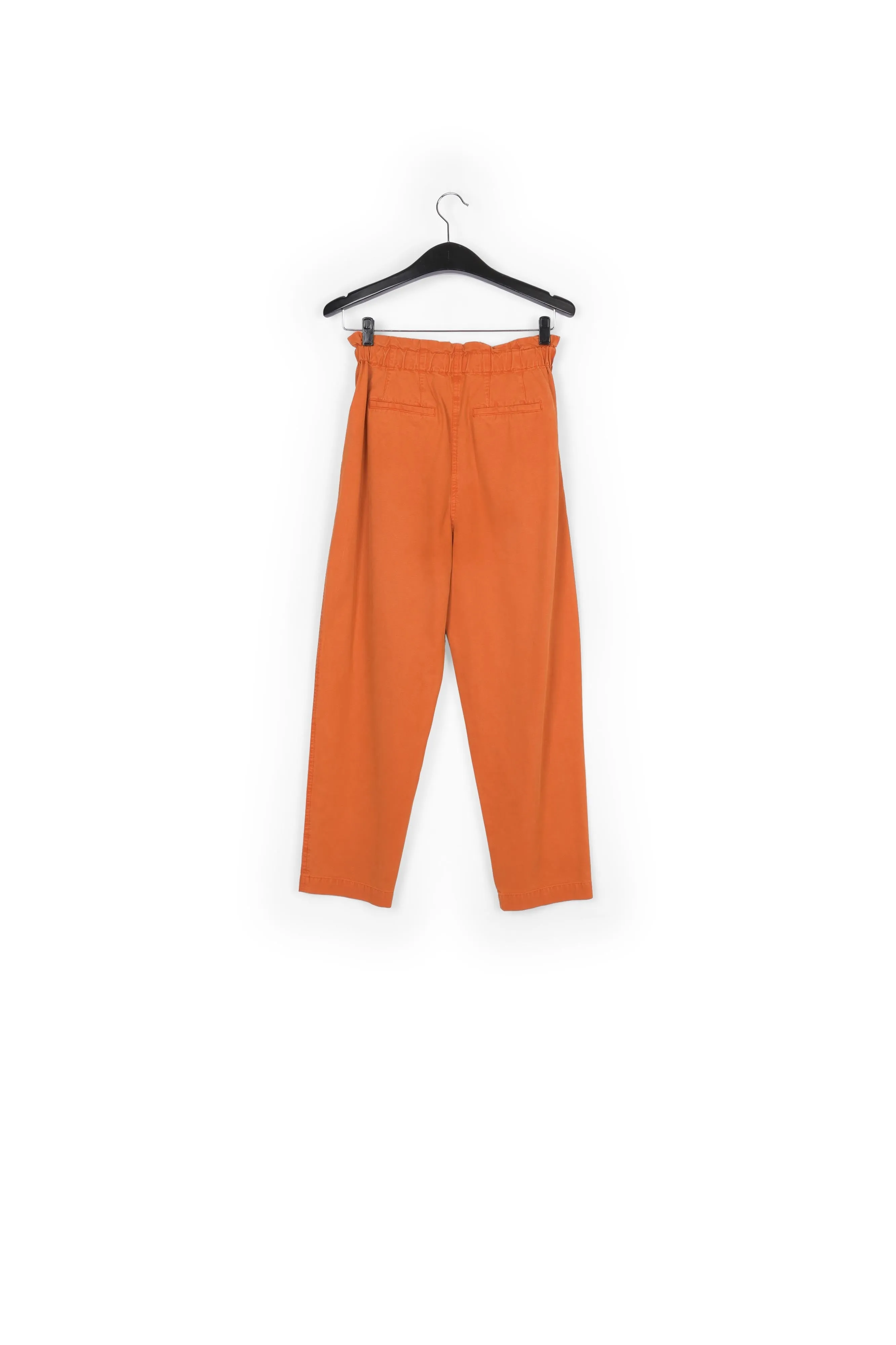 Orange cotton tapered pants