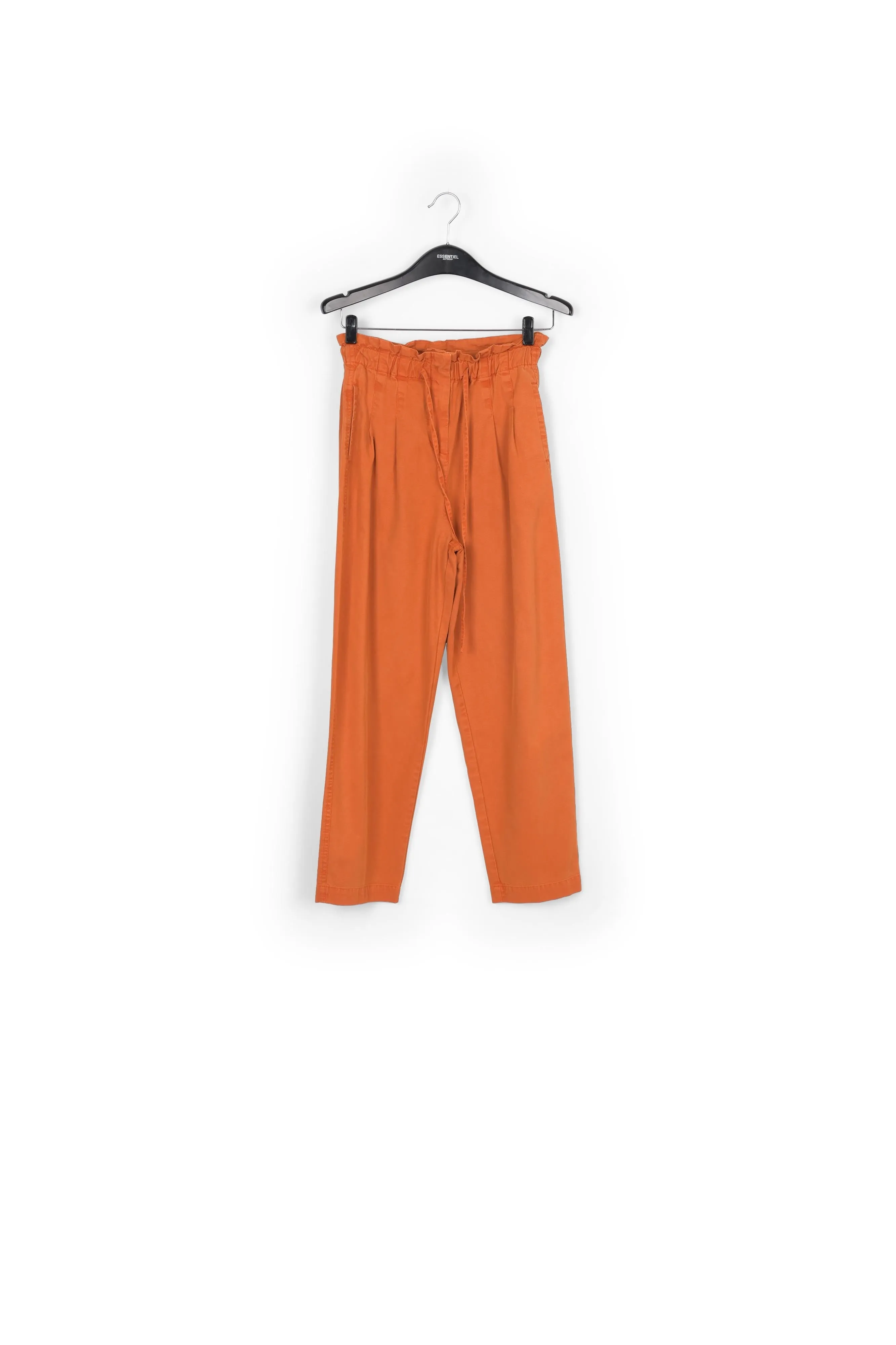 Orange cotton tapered pants
