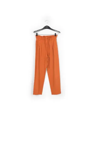 Orange cotton tapered pants