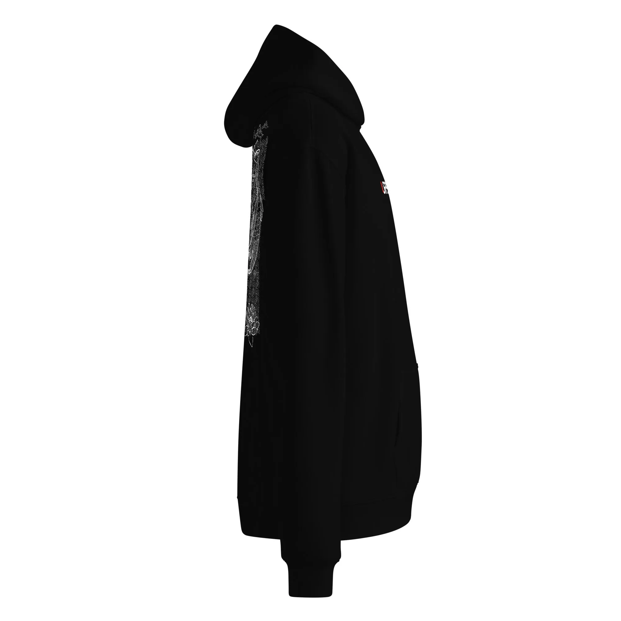 OVERSIZED RELAXED FIT HOODIE JAPAN ART BLACK