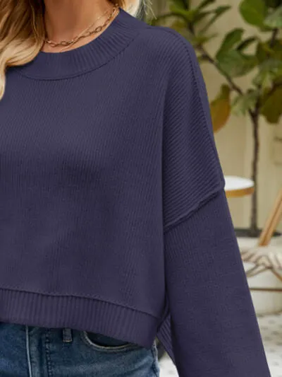 Owen Round Neck Lantern Sleeve Sweater