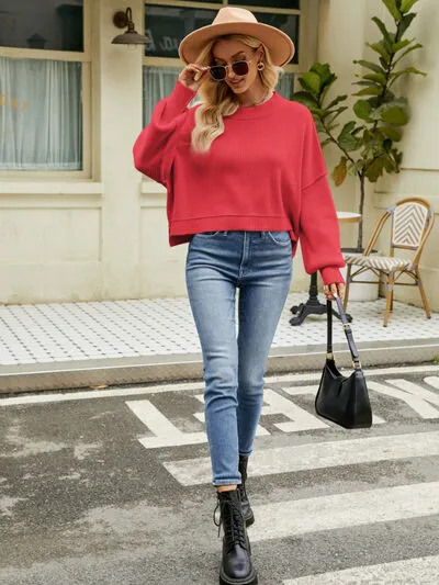 Owen Round Neck Lantern Sleeve Sweater