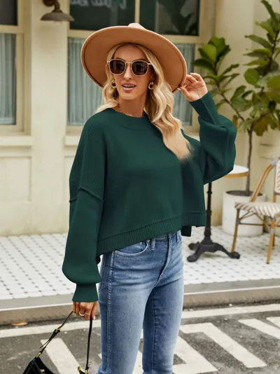Owen Round Neck Lantern Sleeve Sweater