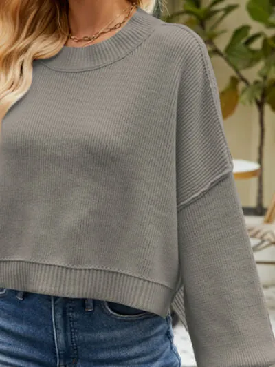Owen Round Neck Lantern Sleeve Sweater