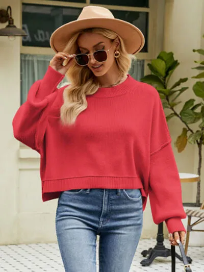 Owen Round Neck Lantern Sleeve Sweater