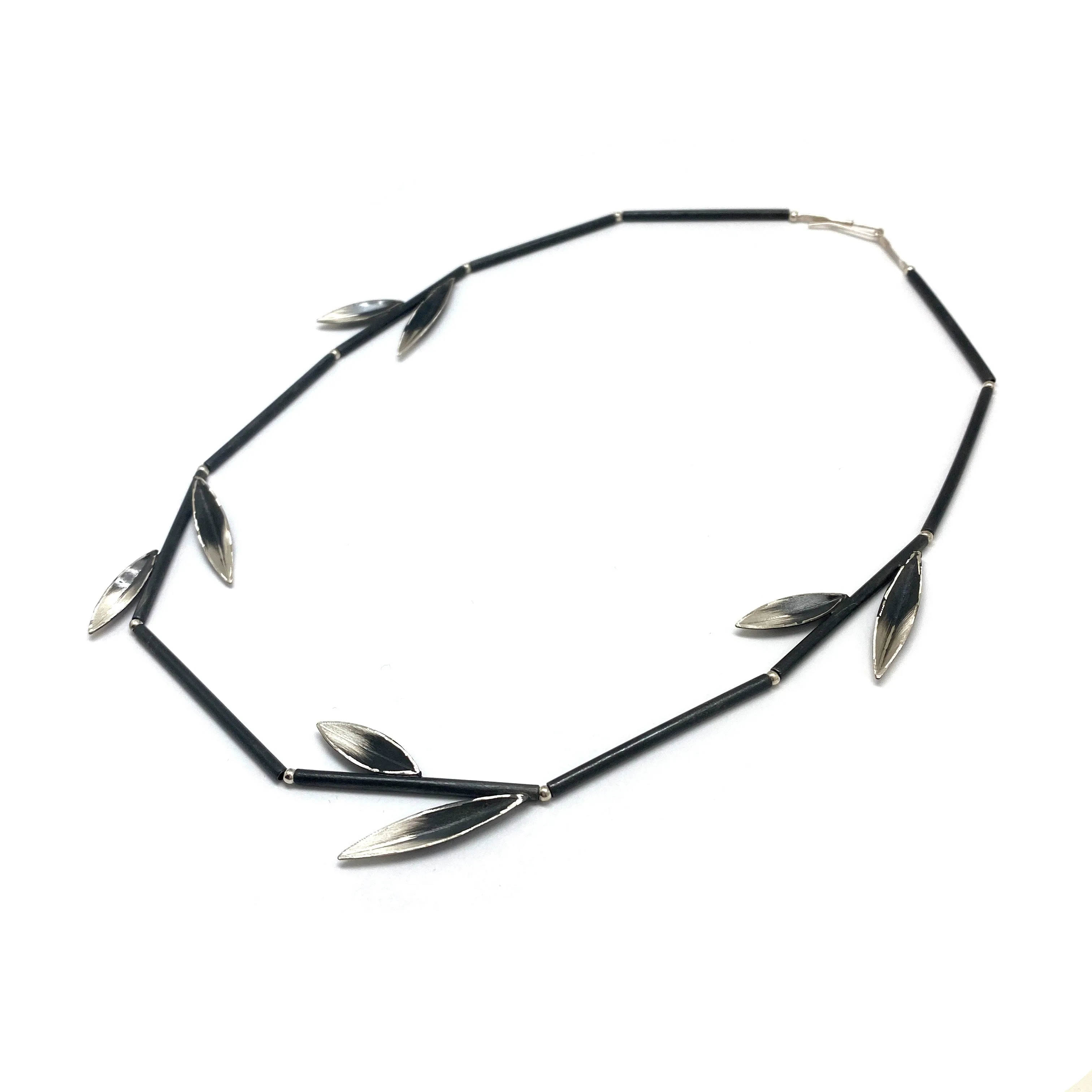 Oxidized Sterling Silver Leaf Necklace