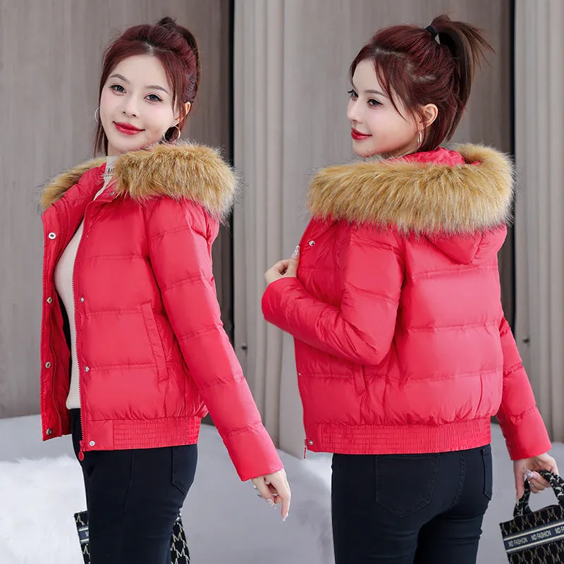 Padded and Quilted Cropped Puffer Jacket with Stain-resistant Fabric