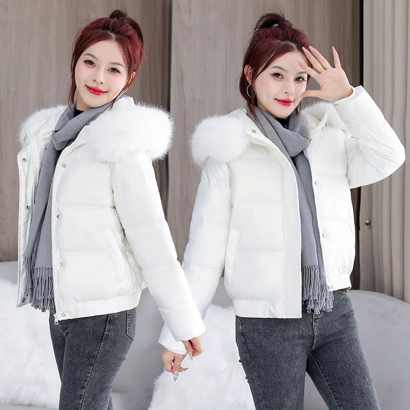 Padded and Quilted Cropped Puffer Jacket with Stain-resistant Fabric