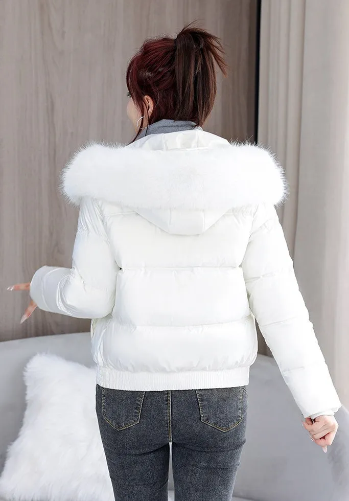 Padded and Quilted Cropped Puffer Jacket with Stain-resistant Fabric