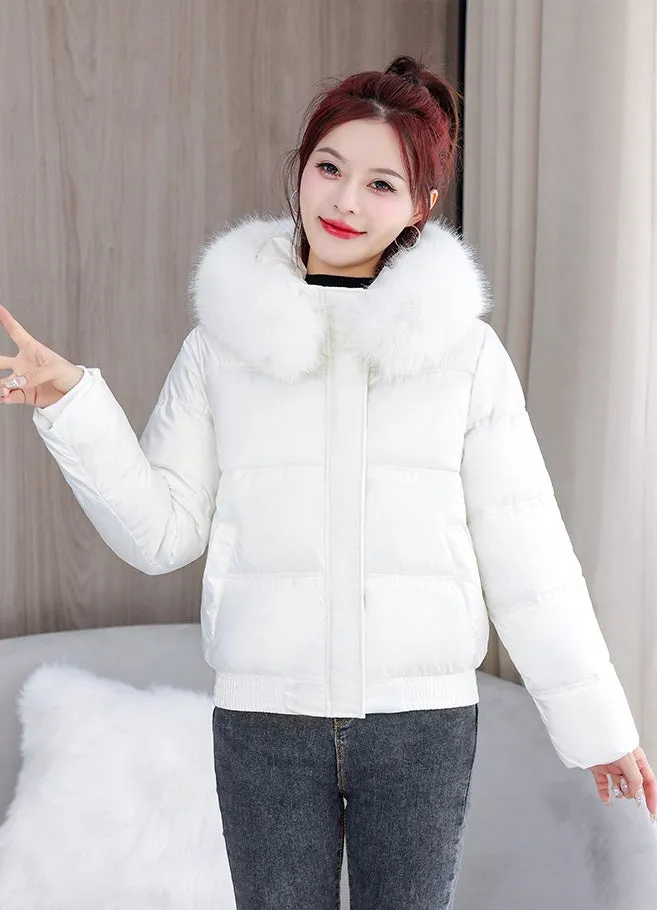 Padded and Quilted Cropped Puffer Jacket with Stain-resistant Fabric