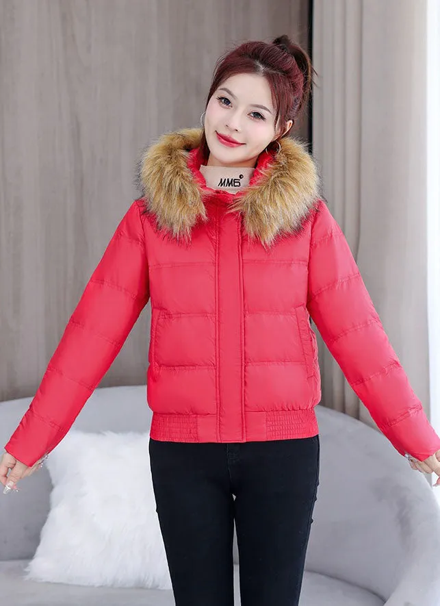 Padded and Quilted Cropped Puffer Jacket with Stain-resistant Fabric