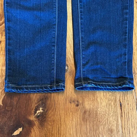Paige Edgemont High Rise Moto Zip Skinny Alden Dark Wash Denim Jeans Women SZ 26