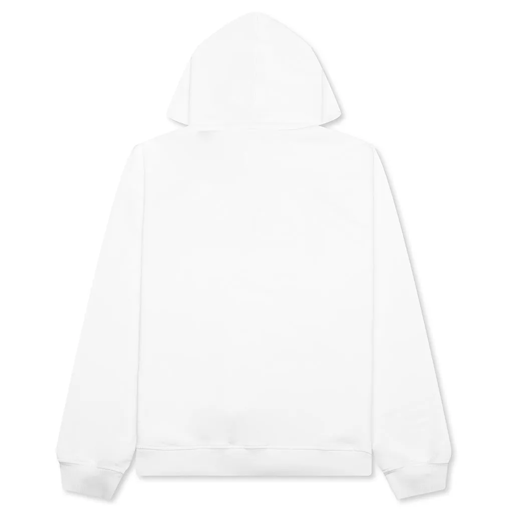 Painted On Collage Red Logo Hoodie - Lily White