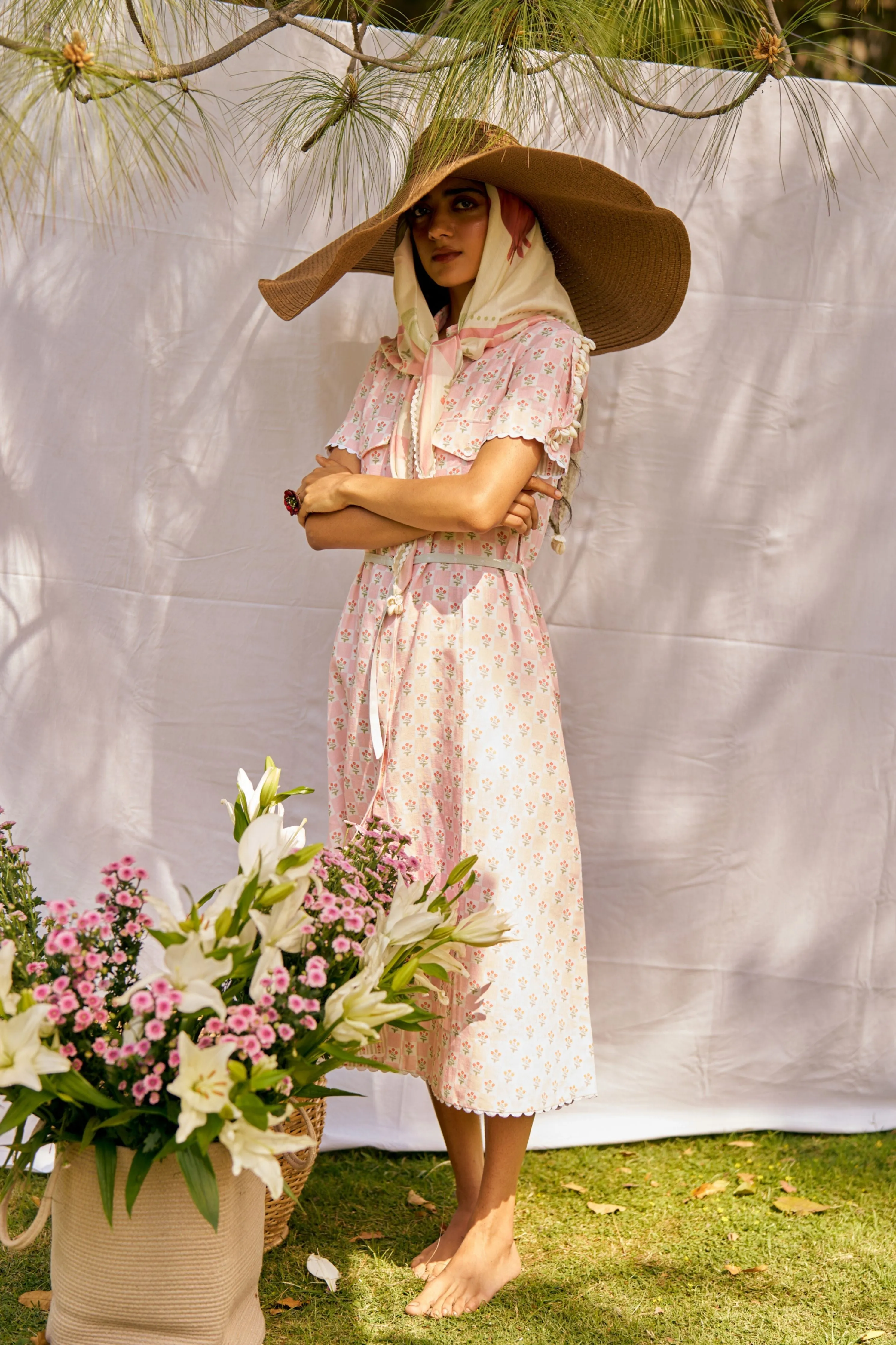 Pana Dusty Rose Shirt Dress