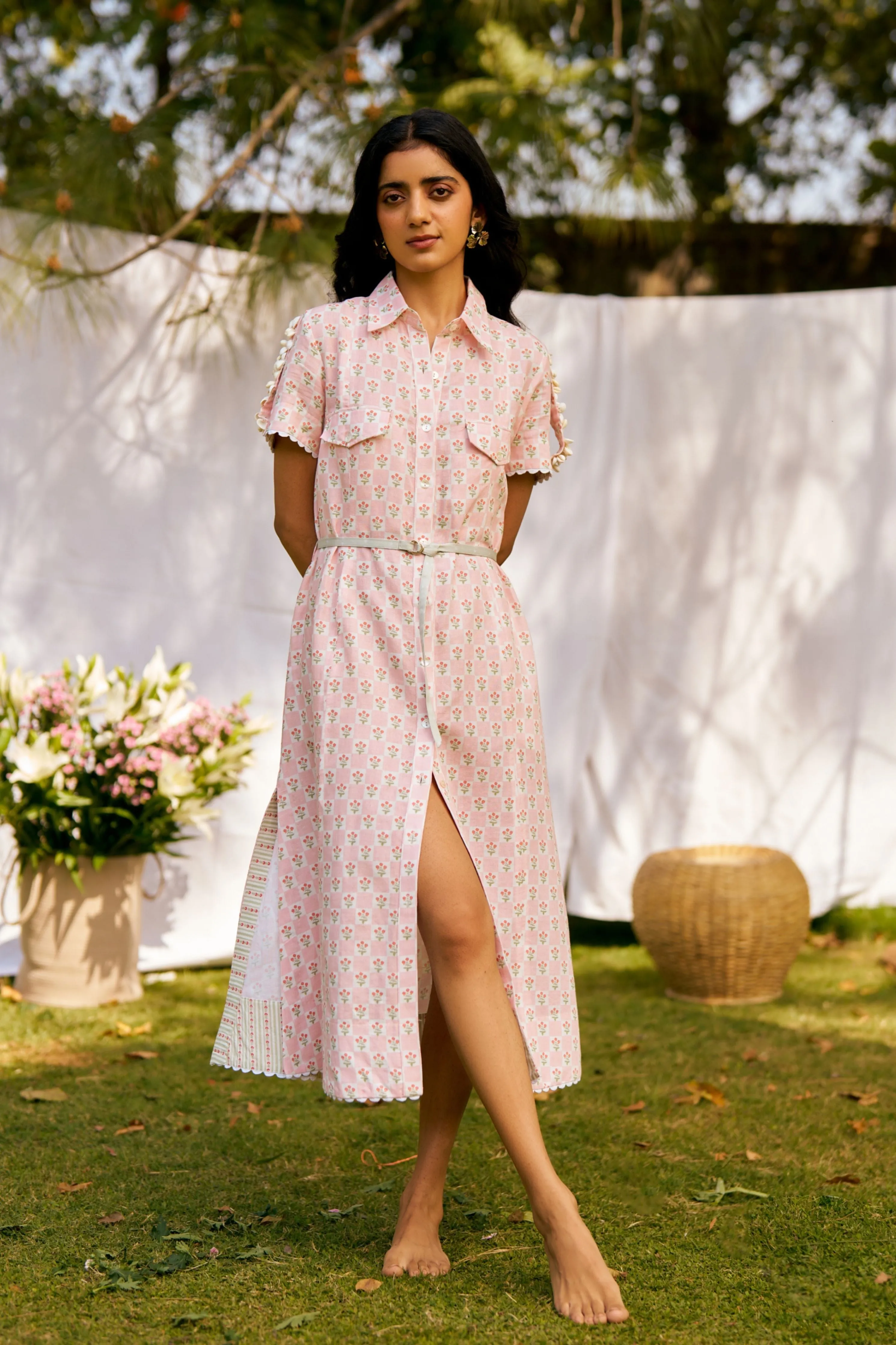 Pana Dusty Rose Shirt Dress
