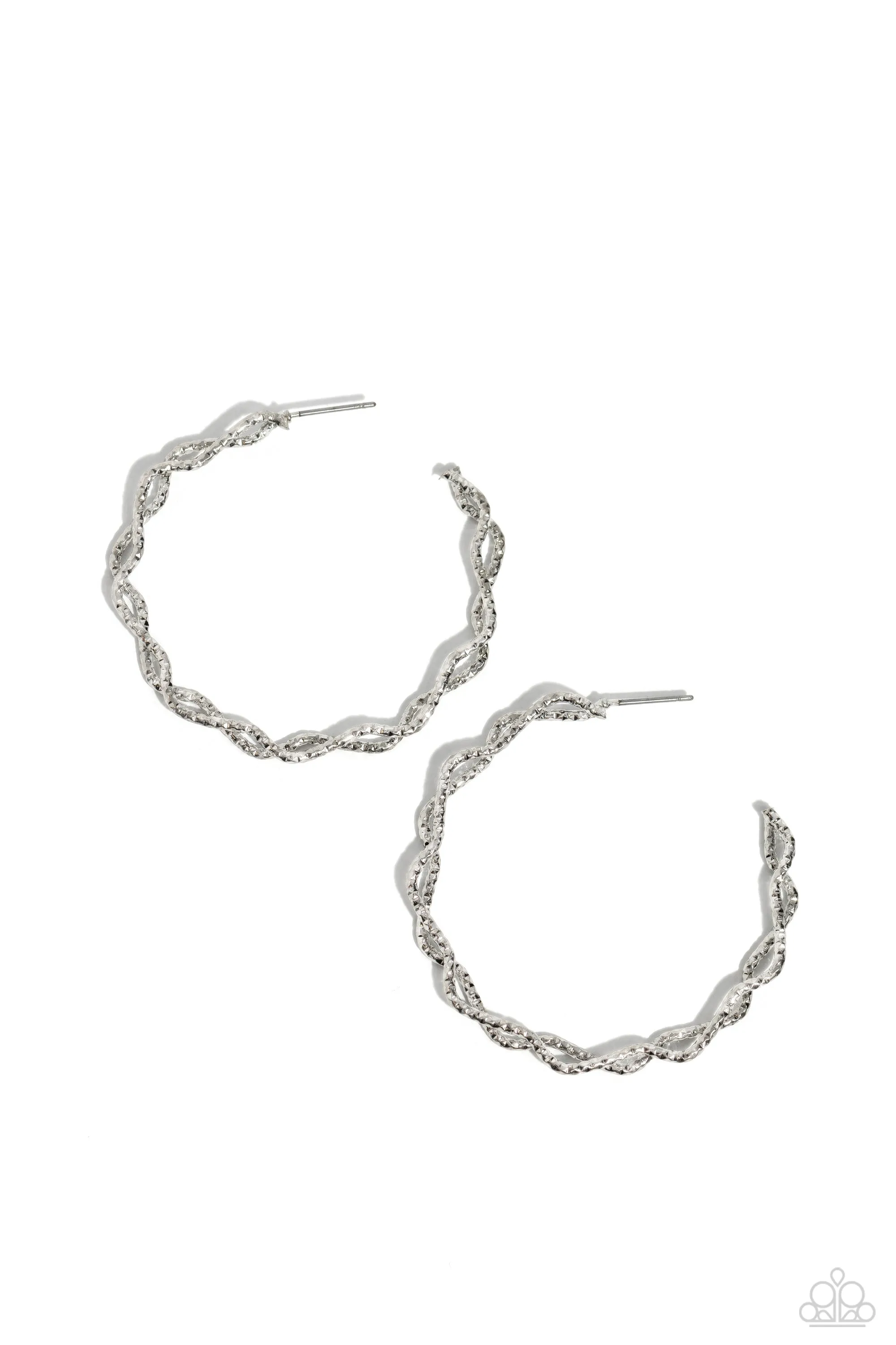 Paparazzi Haute Helix - Silver Hoop Earrings