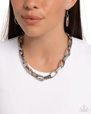 Paparazzi Motley In Motion - Silver Necklace