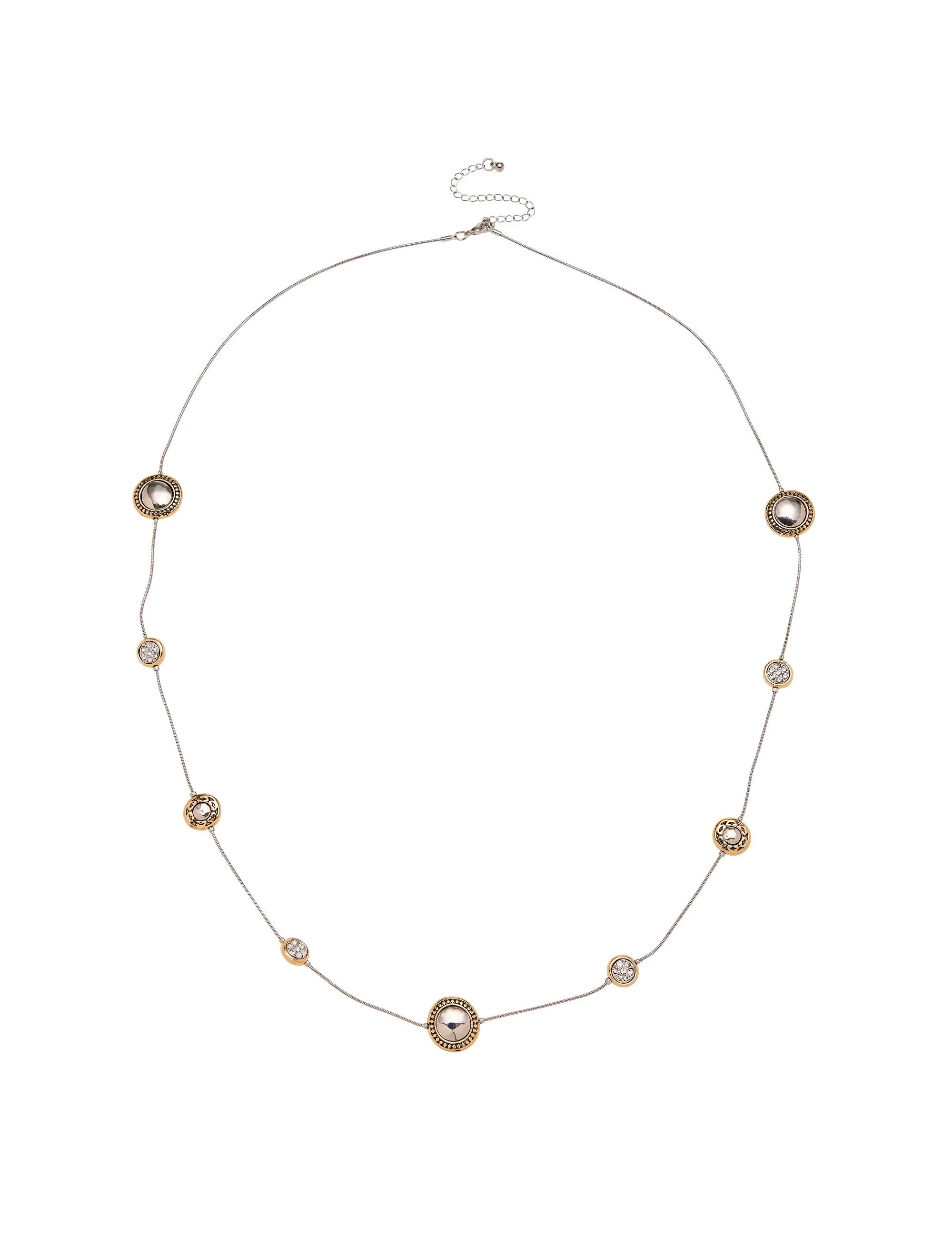 PAVE BEAD AND MEDALIAN LAYERED NECKLACE
