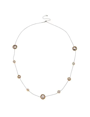 PAVE BEAD AND MEDALIAN LAYERED NECKLACE