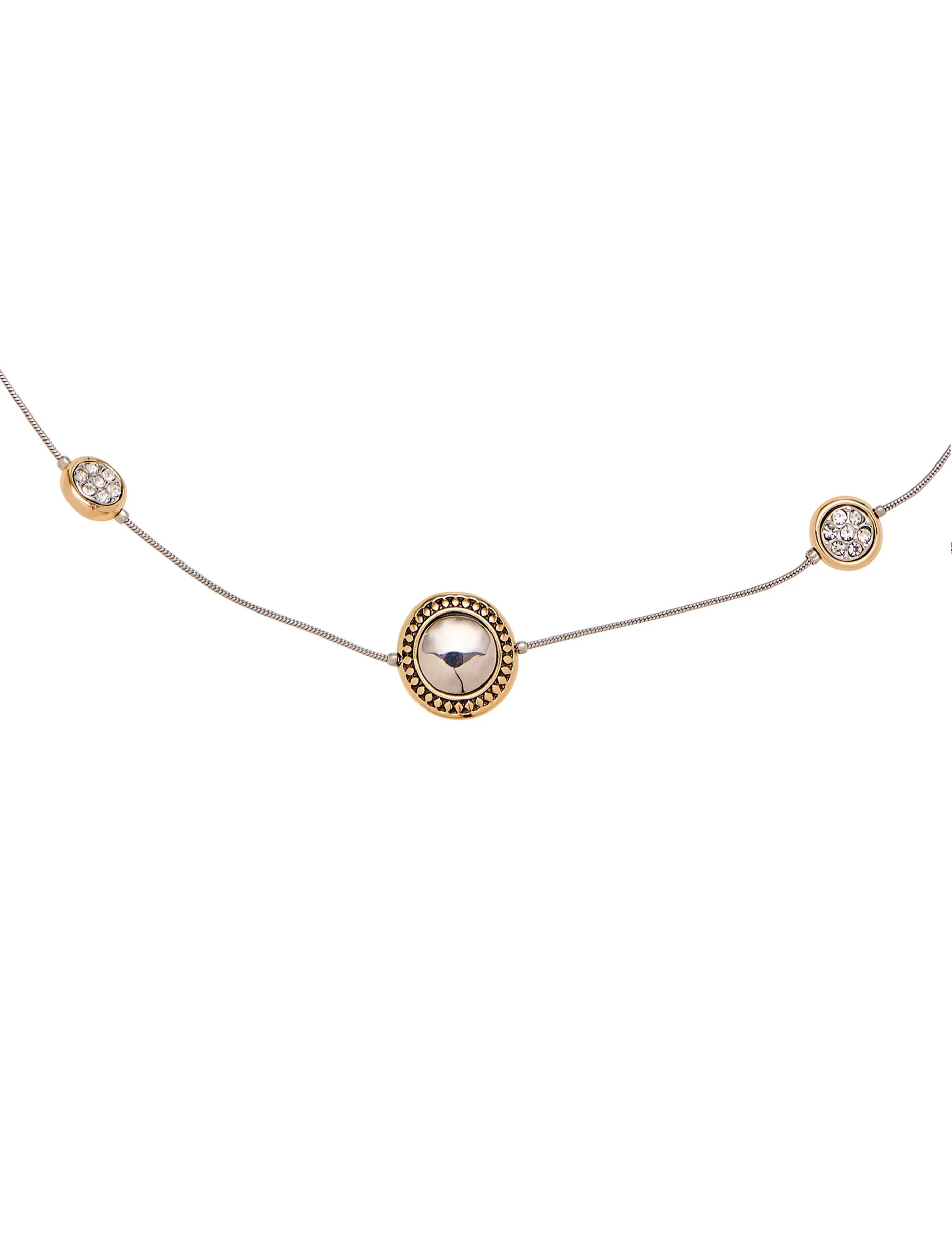 PAVE BEAD AND MEDALIAN LAYERED NECKLACE