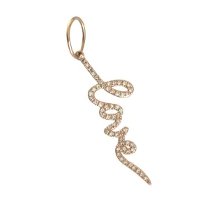 Pave Script LOVE Charm