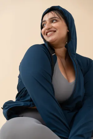 Performance Hooded Jacket: Blue