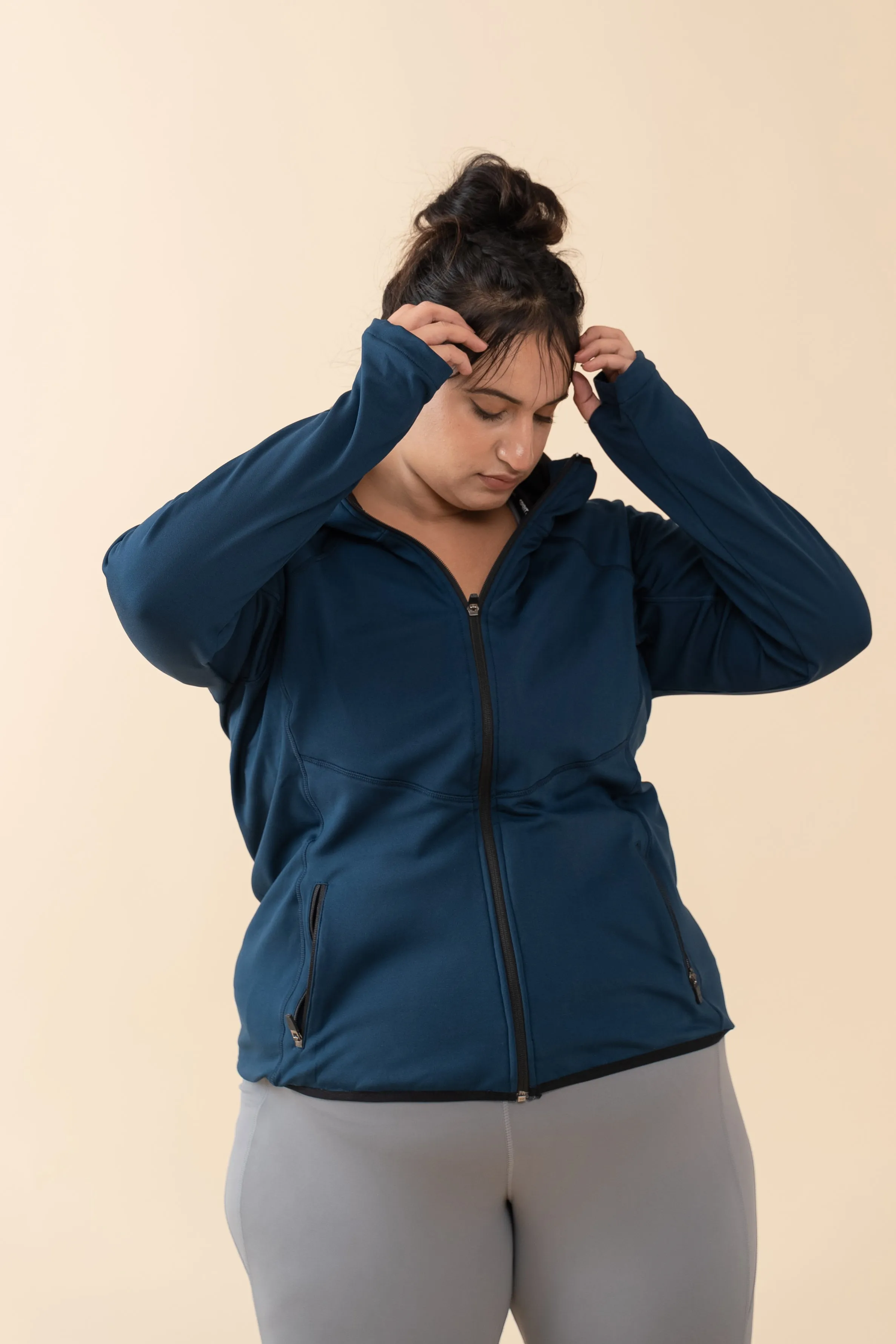 Performance Hooded Jacket: Blue