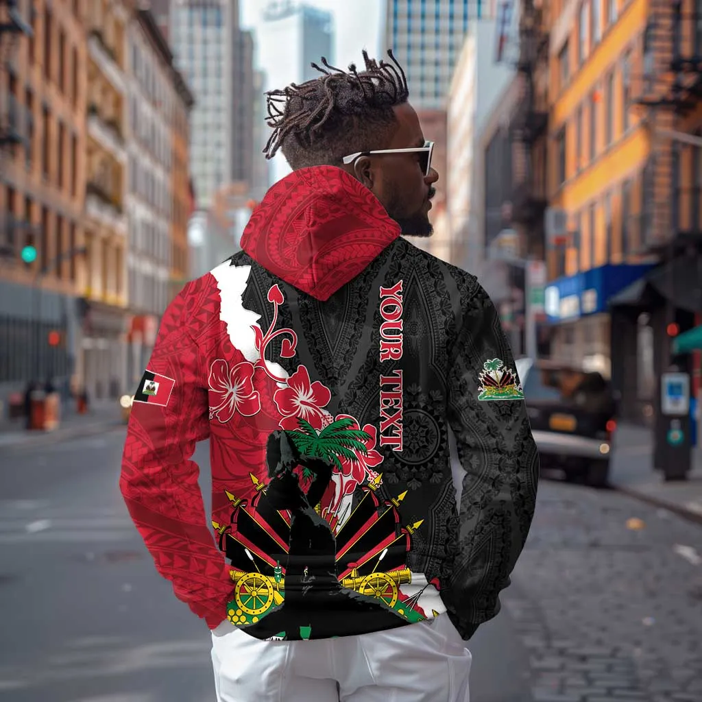 Personalised Afro Ayiti Neg Marron Zip Hoodie Dashiki Mix Polynesian Pattern LT01