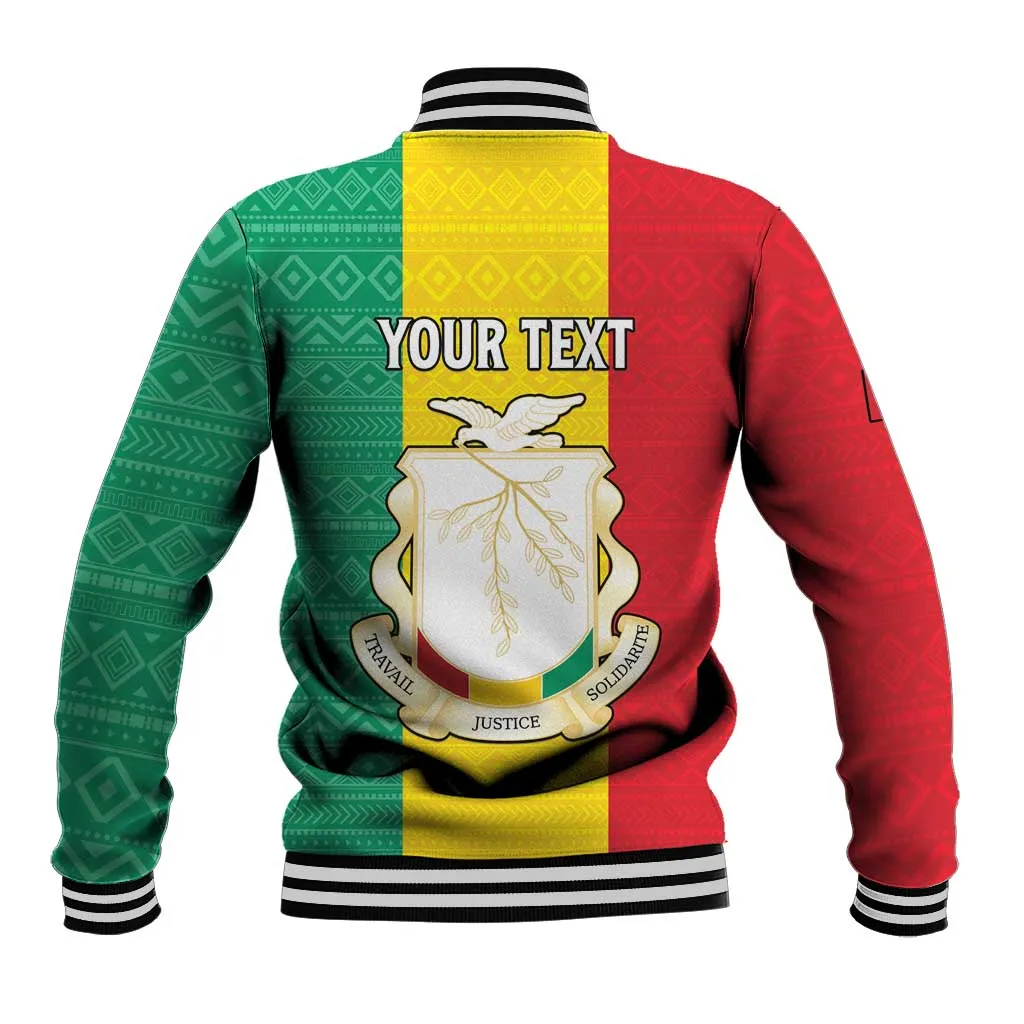 Personalised Afro Guinea Baseball Jacket Coat Of Arms Flag Style LT15
