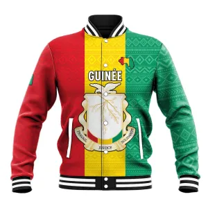 Personalised Afro Guinea Baseball Jacket Coat Of Arms Flag Style LT15