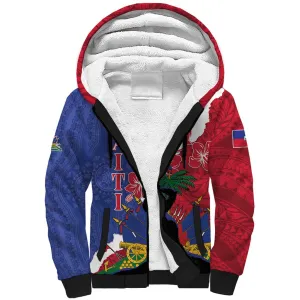 Personalised Afro Haiti Le Marron Inconnu Sherpa Hoodie Dashiki Mix Polynesian Pattern LT01