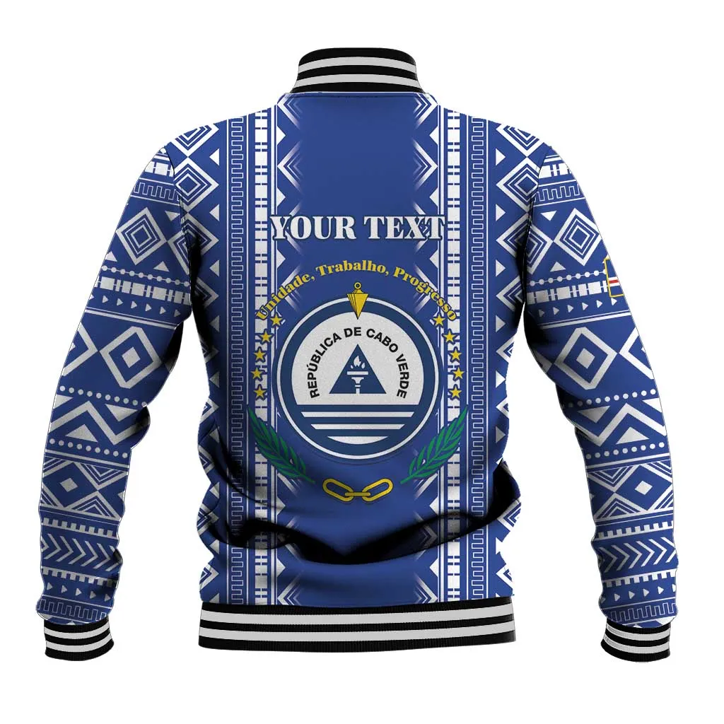 Personalised Cape Verde Baseball Jacket Grey Headed Kingfisher - Coat Of Arms LT15