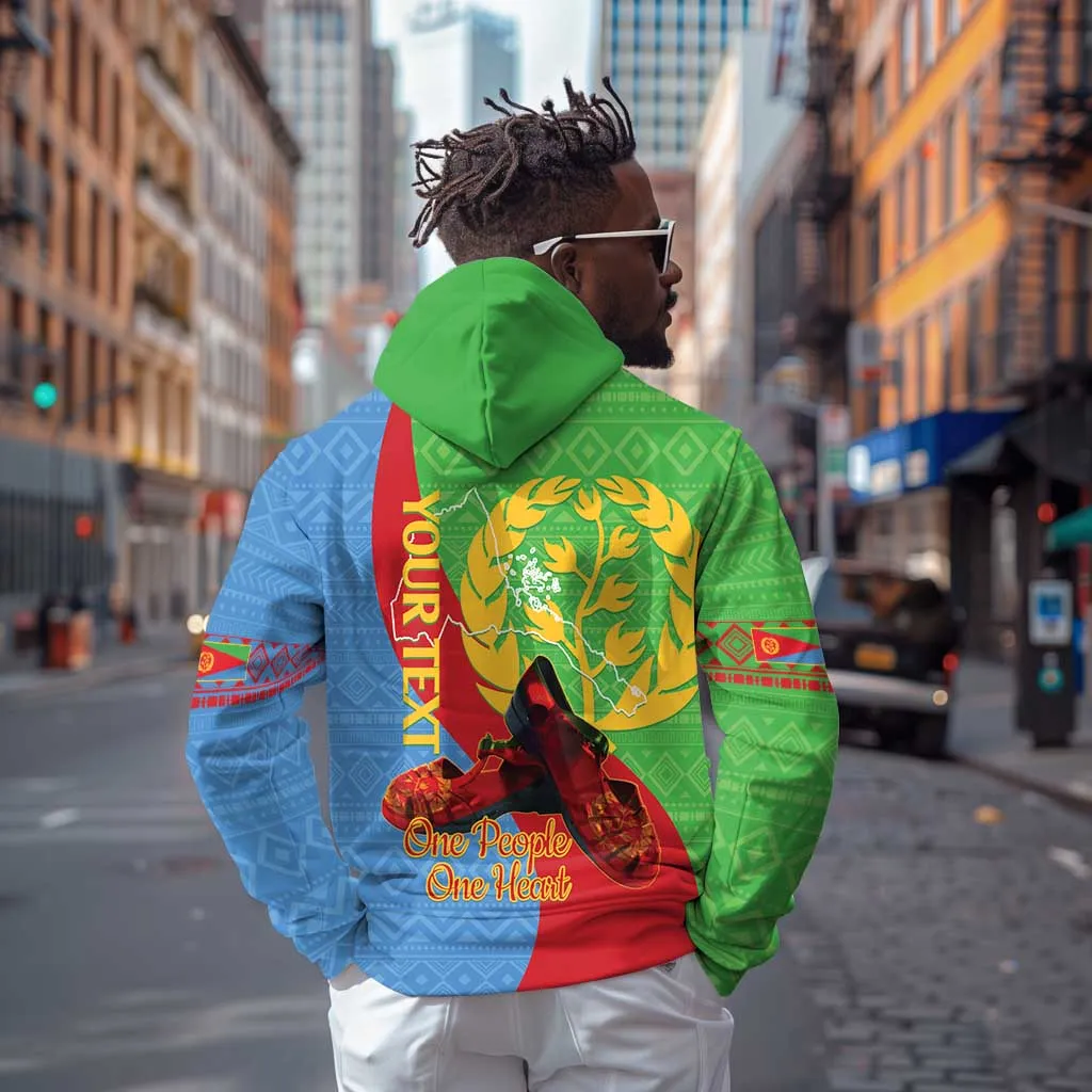 Personalised Eritrea Independence Day Zip Hoodie Shida Shoes Olive Branch African Pattern LT14
